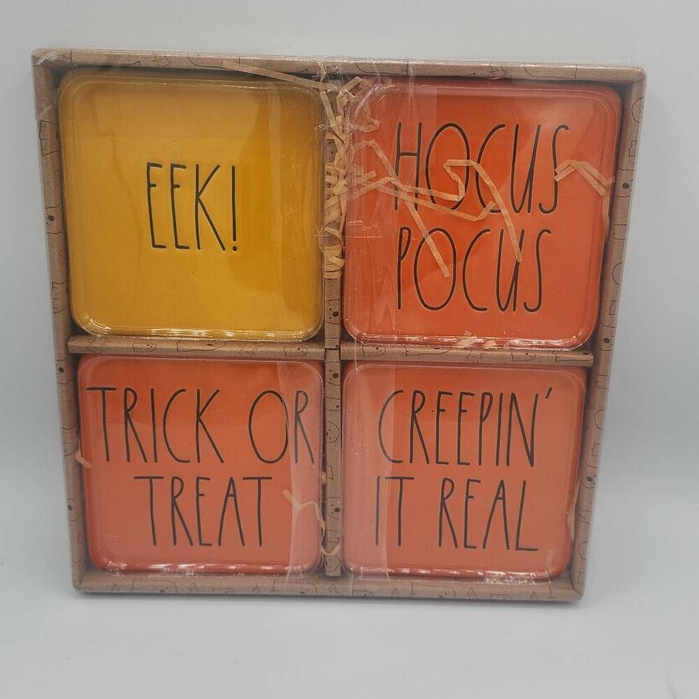 Rae Dunn Halloween coasters set of 4